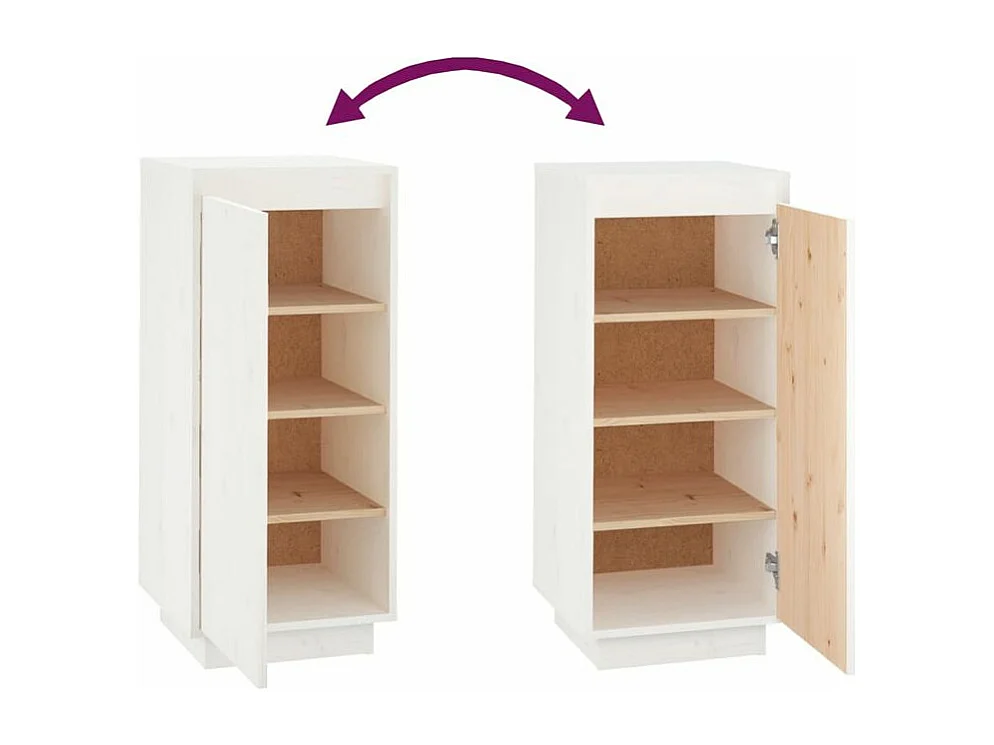 Armoire à chaussures Blanc 35x35x80 Bois de pin massif
