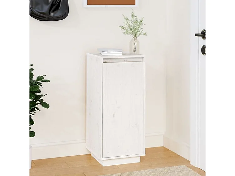 Armoire à chaussures Blanc 35x35x80 Bois de pin massif