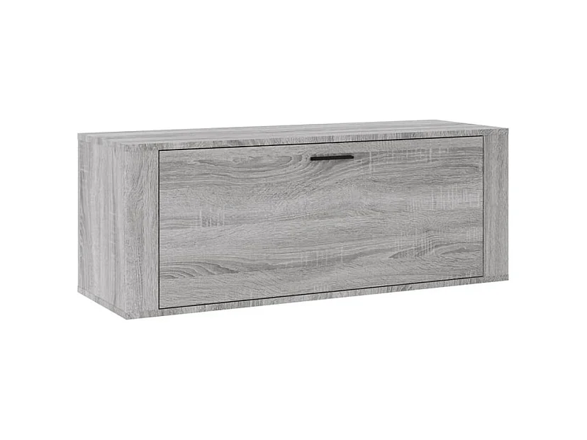 Armoire à chaussures murale en bois Luiza L100xH38xP35 – Élégance et fonctionnalité-Couleur Chêne gris