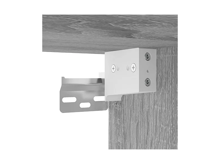 Armoire à chaussures murale en bois Luiza L100xH38xP35 – Élégance et fonctionnalité-Couleur Chêne gris