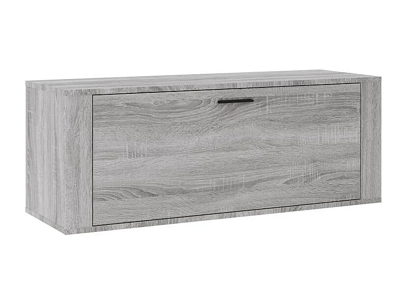 Armoire à chaussures murale en bois Luiza L100xH38xP35 – Élégance et fonctionnalité-Couleur Chêne gris