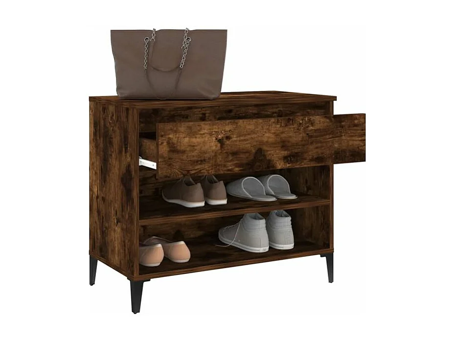 Armoire à chaussures Chêne fumé 70x36x60 Bois d'ingénierie