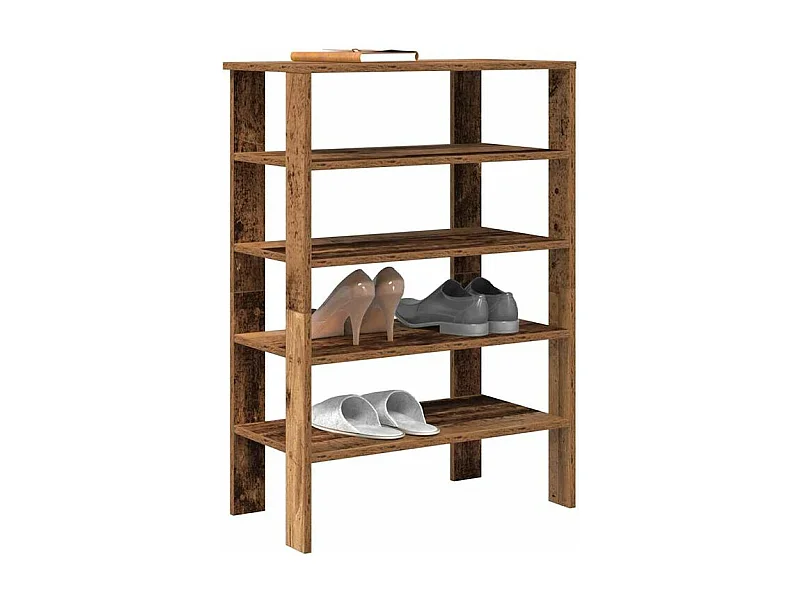 Étagère à chaussures vieux bois 61x32x87,5 bois d'ingénierie