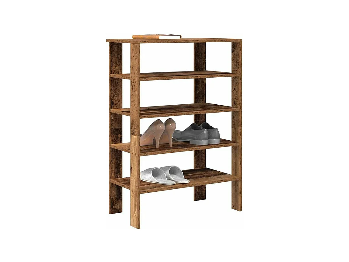 Étagère à chaussures vieux bois 61x32x87,5 bois d'ingénierie