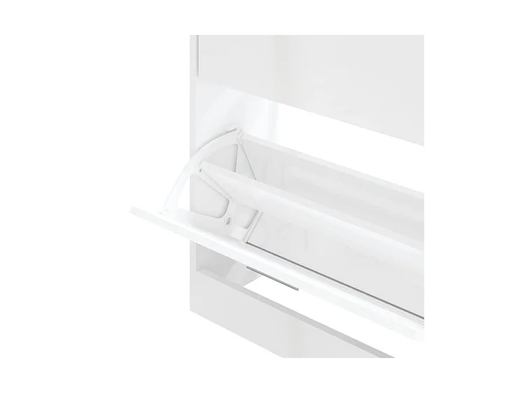 Armoire à chaussures en bois Puerto L63xH81xP24 – 2 portes rabattables-Couleur Blanc brillant