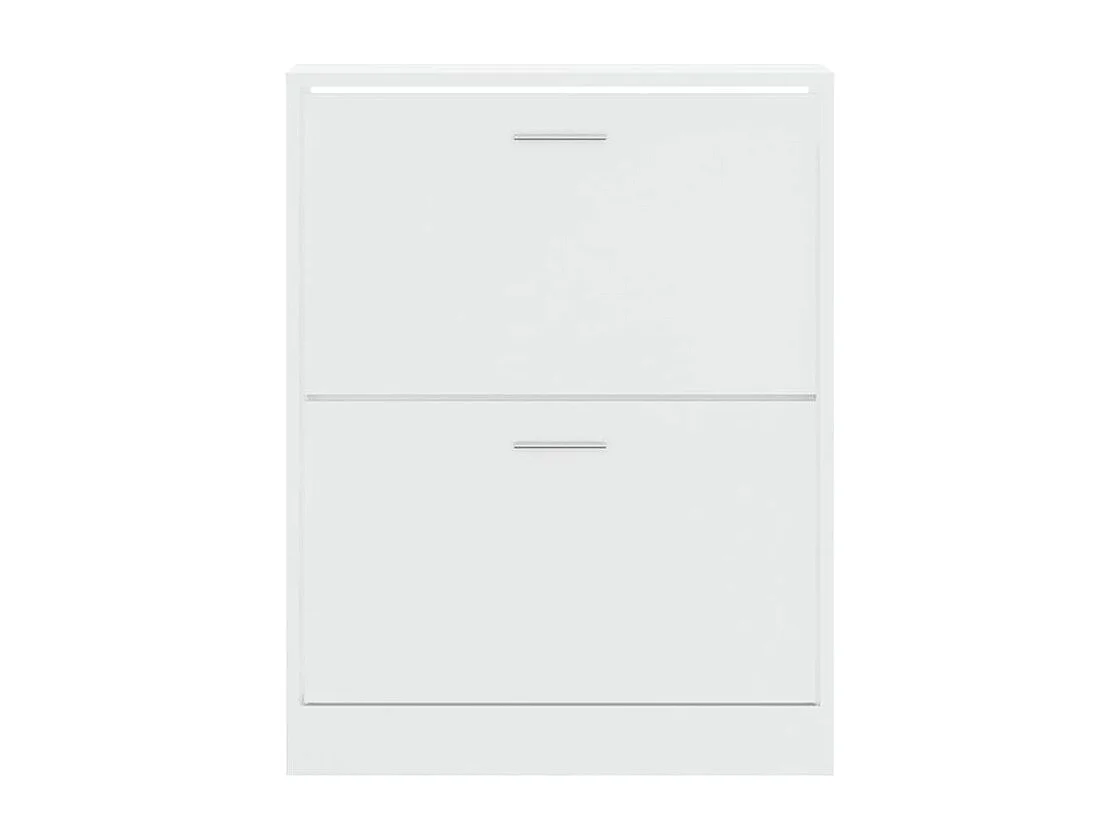 Armoire à chaussures en bois Puerto L63xH81xP24 – 2 portes rabattables-Couleur Blanc brillant