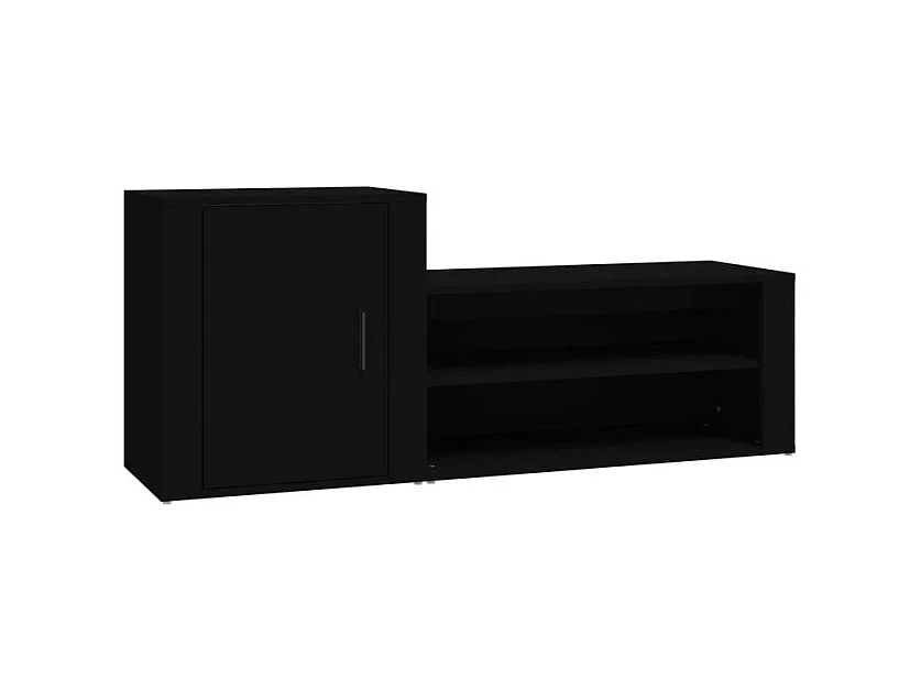 Armoire à chaussures Noir 130x35x54 Bois d'ingénierie