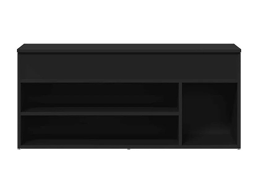 Banc à chaussures noir 102x30,5x45 bois d'ingénierie