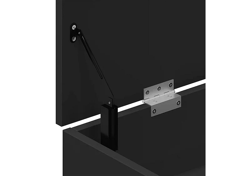 Banc à chaussures noir 102x30,5x45 bois d'ingénierie