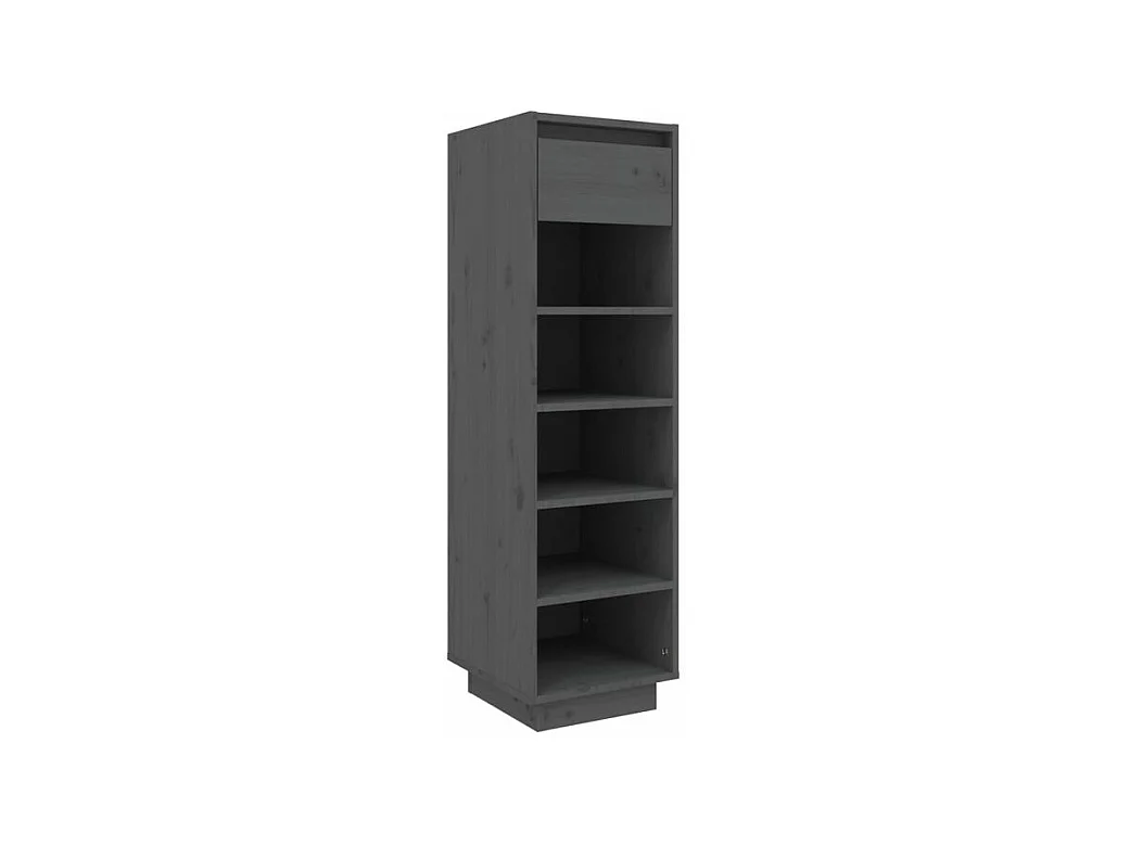 Armoire à chaussures gris 30x34x105 bois de pin massif