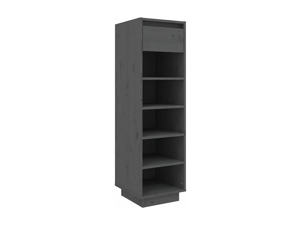 Armoire à chaussures gris 30x34x105 bois de pin massif