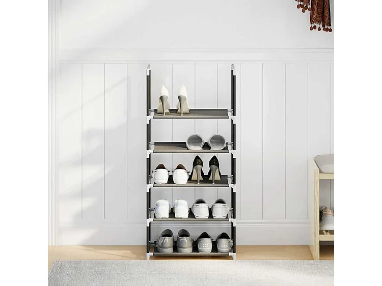 Étagère à chaussures 5 niveaux 44x28x94 tissu non-tissé