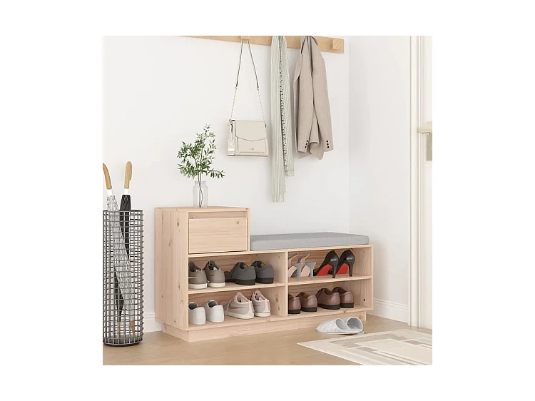 Armoire à chaussures 110x34x61 Bois de pin massif