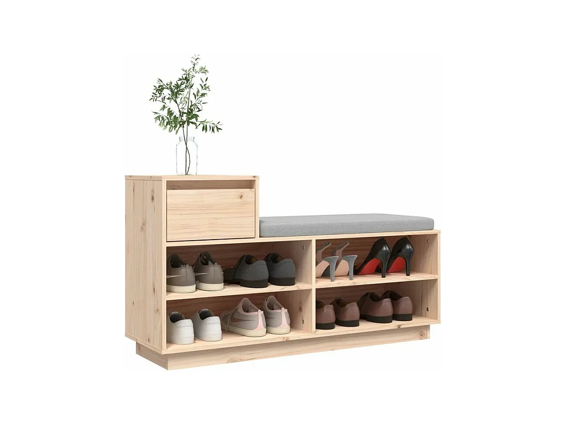 Armoire à chaussures 110x34x61 Bois de pin massif