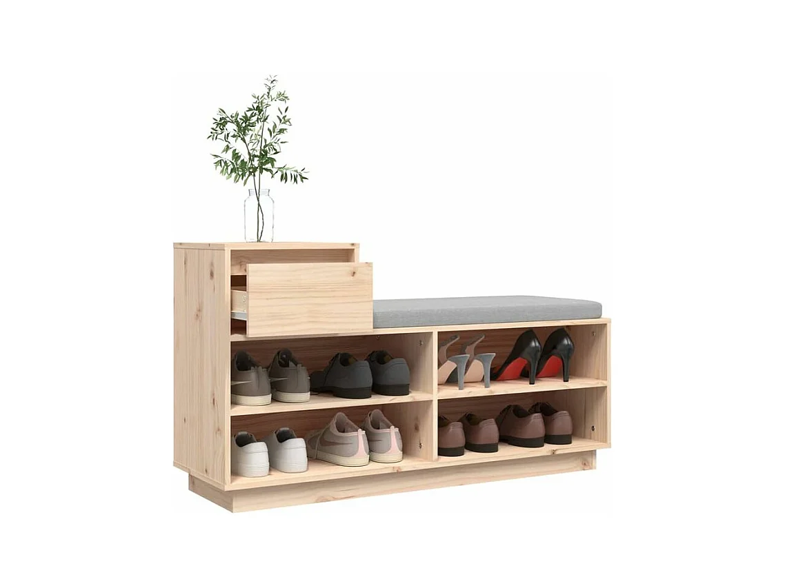Armoire à chaussures 110x34x61 Bois de pin massif
