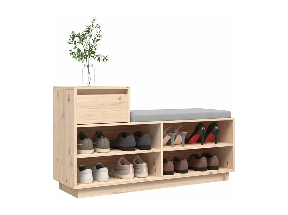 Armoire à chaussures 110x34x61 Bois de pin massif