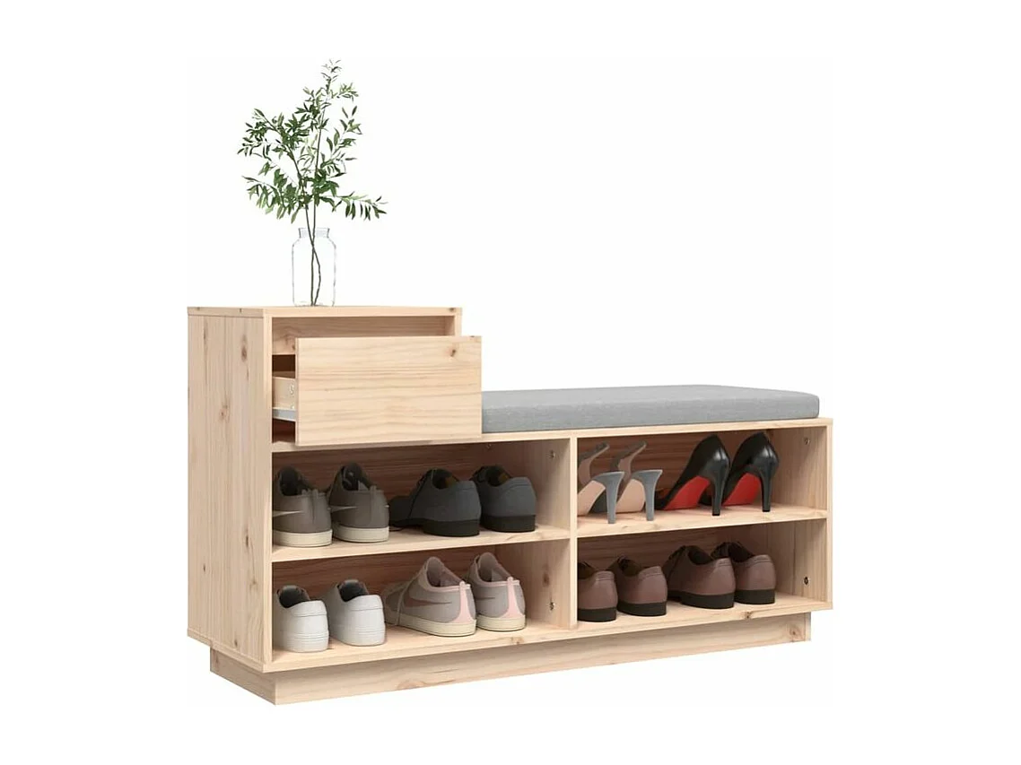 Armoire à chaussures 110x34x61 Bois de pin massif