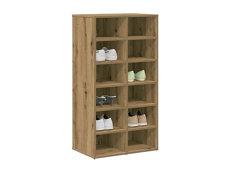 Étagère à chaussures chêne artisanal bois d'ingénierie