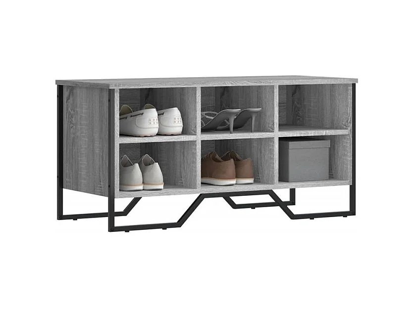 Armoire à chaussures sonoma gris 90x38x45,5 bois d'ingénierie