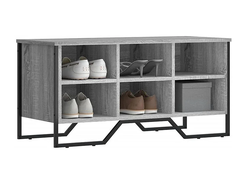 Armoire à chaussures sonoma gris 90x38x45,5 bois d'ingénierie