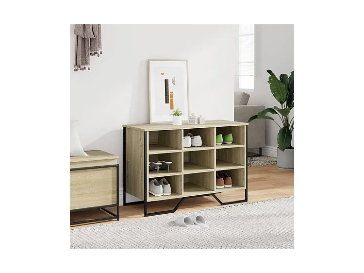 Armoire à chaussures chêne sonoma 90x38x61,5 bois ingénierie