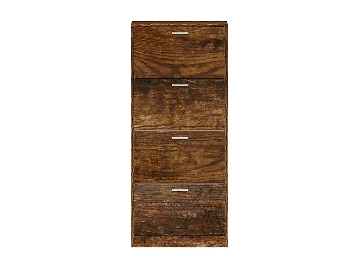 Armoire à chaussures en bois Puerto L59xH150xP17 – 4 portes rabattables-Couleur Marron fumé