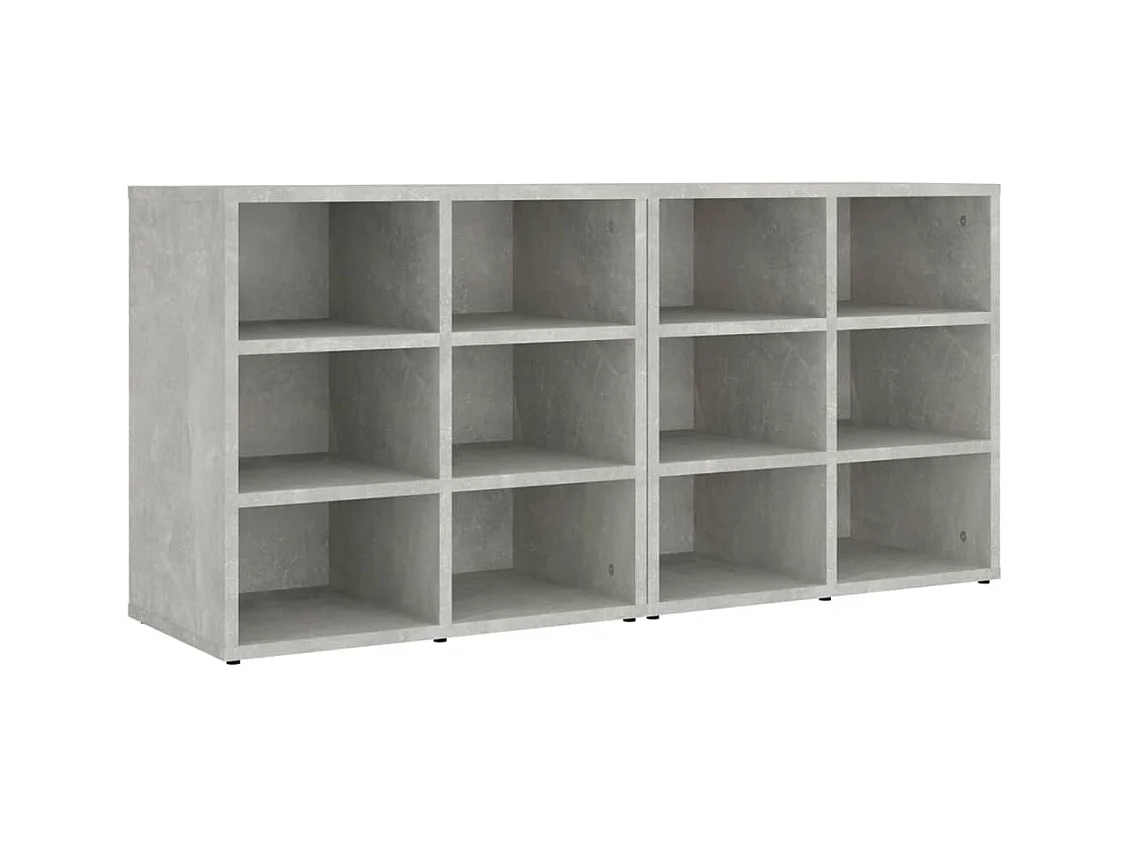 Armoires à chaussures 2 pcs Gris béton 52,5x30x50