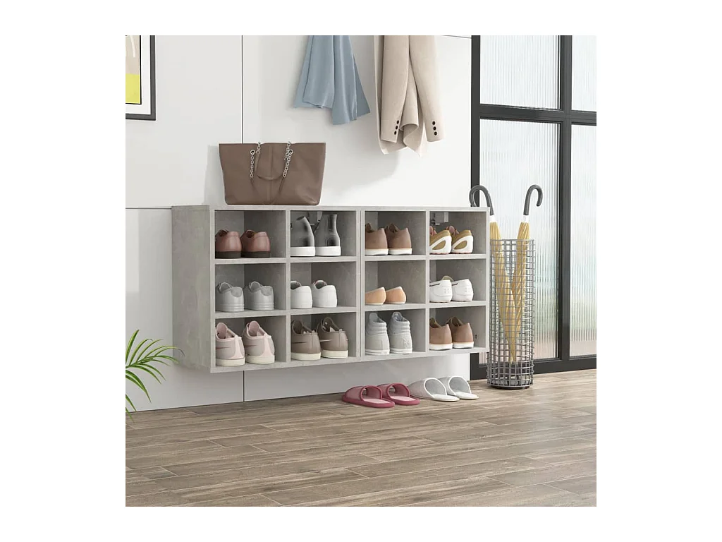 Armoires à chaussures 2 pcs Gris béton 52,5x30x50