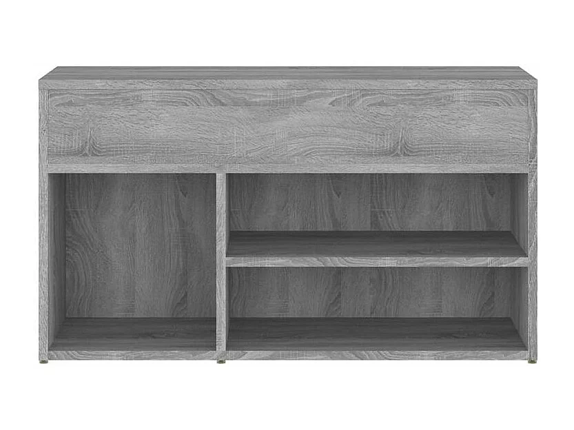 Banc à chaussures avec coffre de rangement Lula L80xH45xP30 – Chic et pratique-Couleur Chêne gris