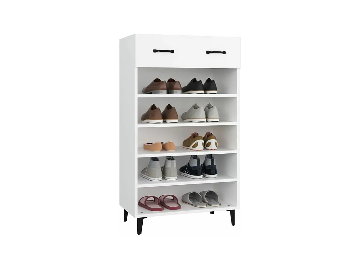 Armoire à chaussures Blanc 60x35x105 Bois d'ingénierie