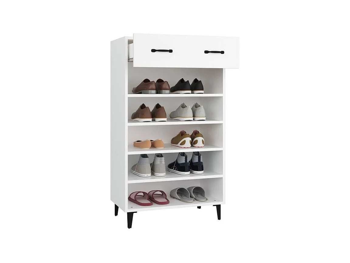 Armoire à chaussures Blanc 60x35x105 Bois d'ingénierie