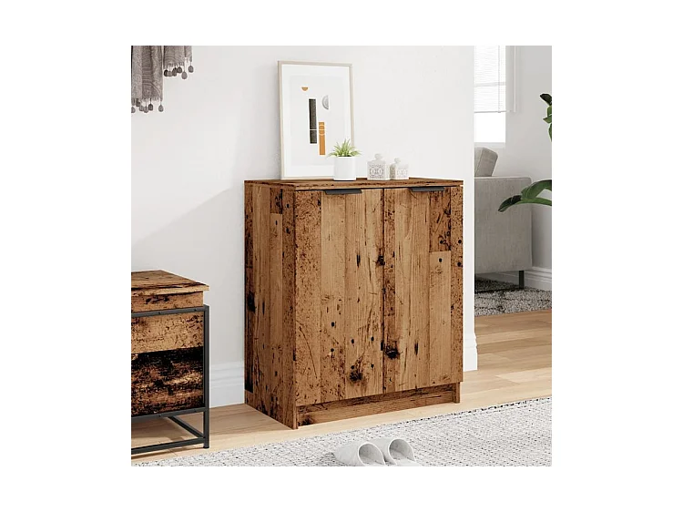 Armoire à chaussures vieux bois 59x35x70 bois d'ingénierie