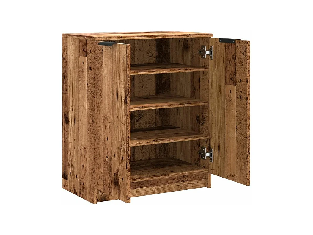 Armoire à chaussures vieux bois 59x35x70 bois d'ingénierie