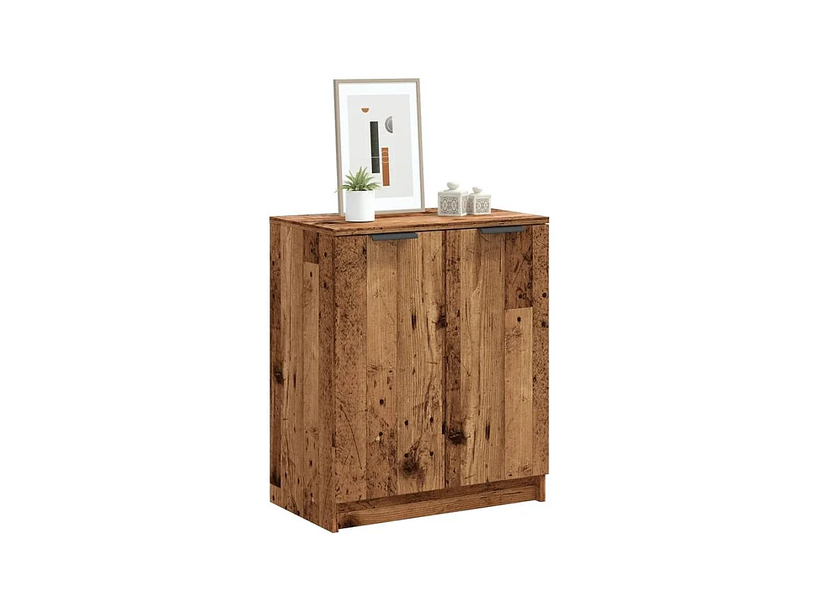 Armoire à chaussures vieux bois 59x35x70 bois d'ingénierie