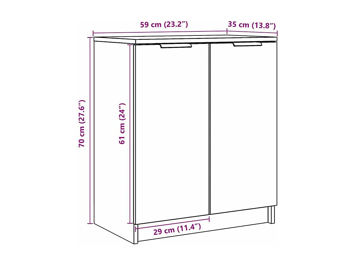 Armoire à chaussures vieux bois 59x35x70 bois d'ingénierie
