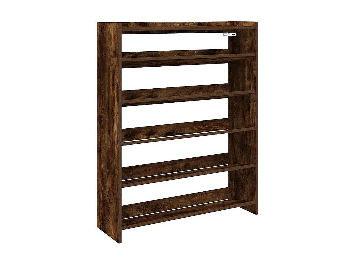 Étagère à chaussures chêne fumé 80x25x100 bois d'ingénierie