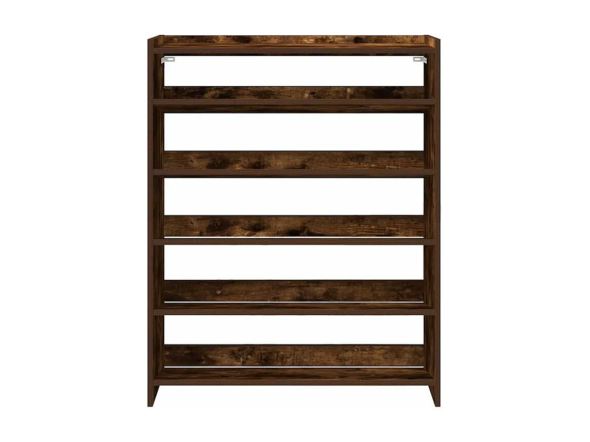 Étagère à chaussures chêne fumé 80x25x100 bois d'ingénierie