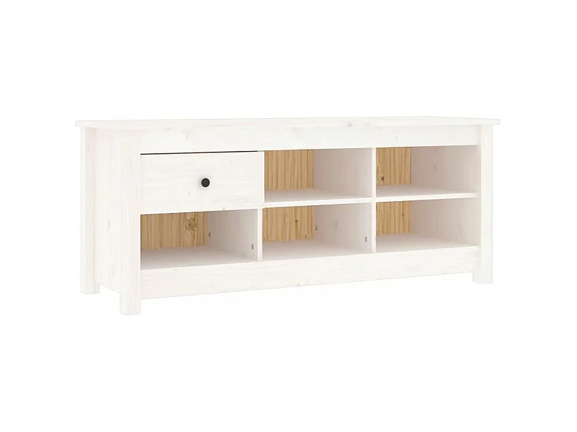Armoire à chaussures Blanc 110x38x45,5 Bois de pin massif