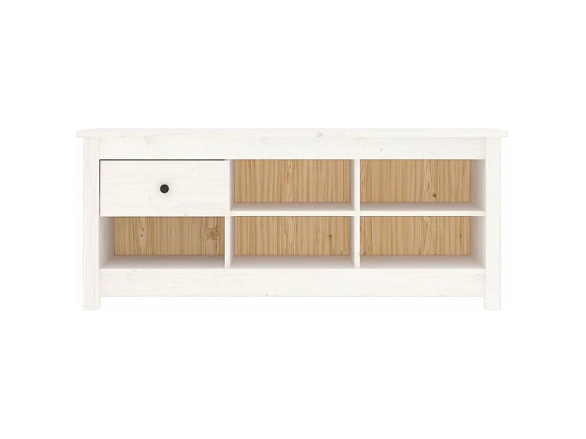 Armoire à chaussures Blanc 110x38x45,5 Bois de pin massif