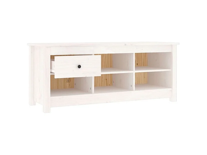 Armoire à chaussures Blanc 110x38x45,5 Bois de pin massif