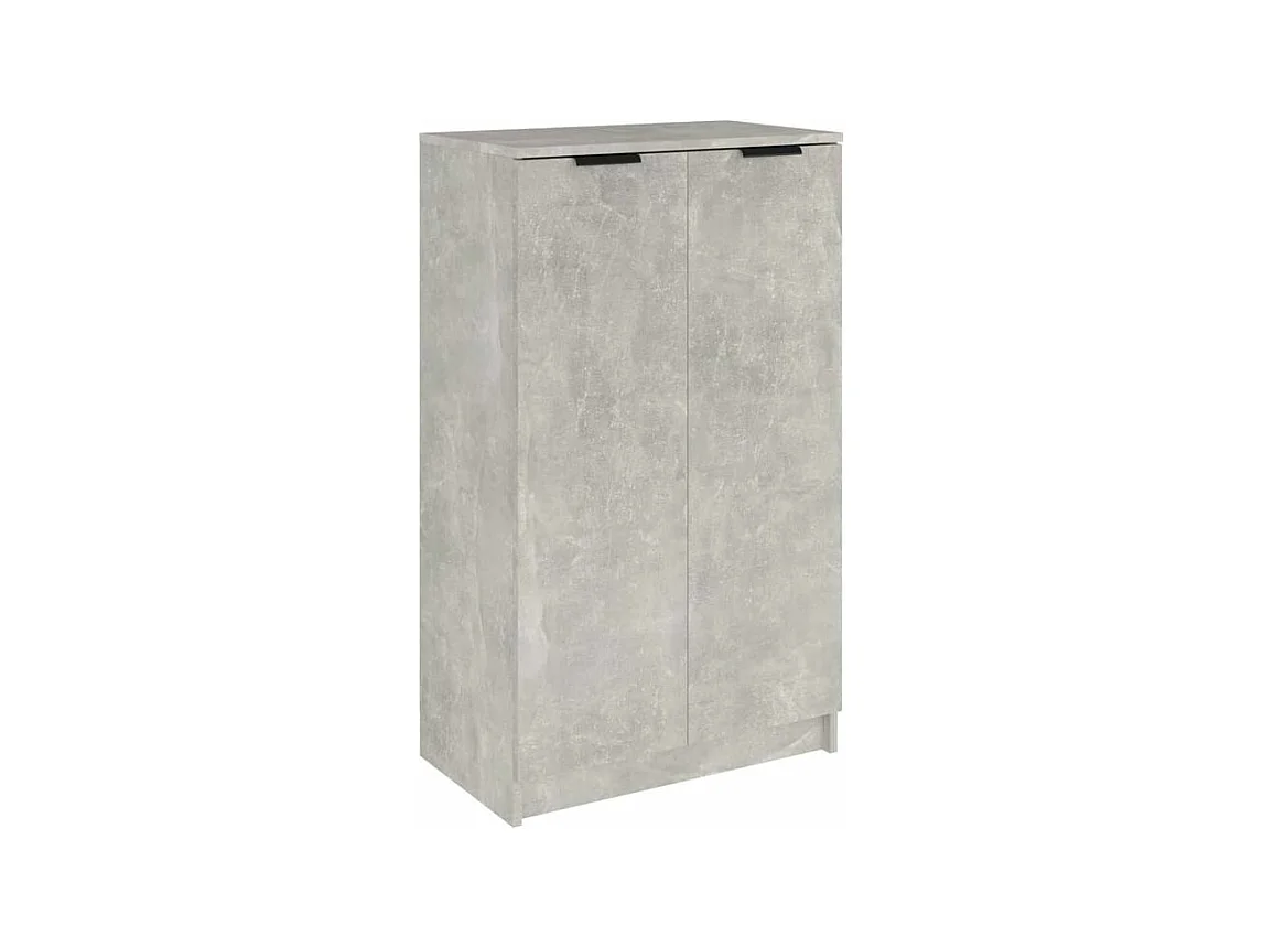 Armoire à chaussures multifonction avec petite penderie L59xP35xH100 - Simplicité et Solidité-Couleur Gris béton