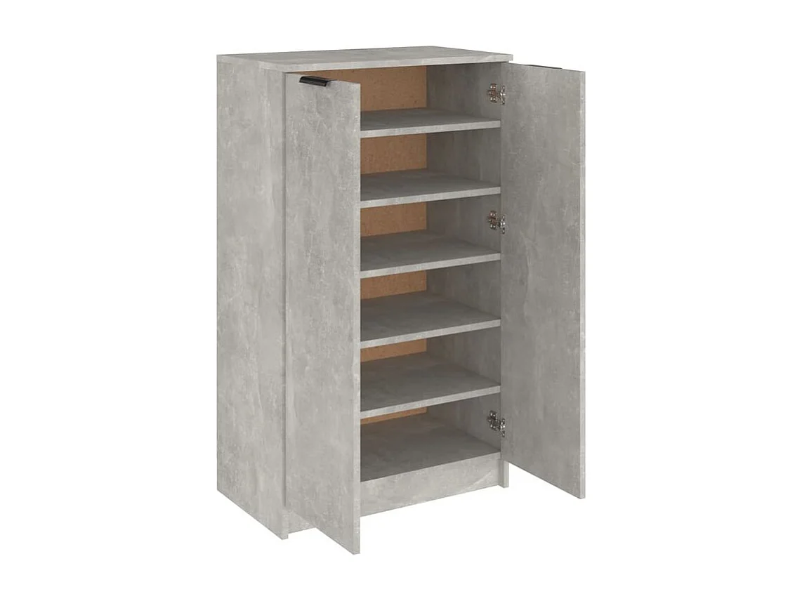 Armoire à chaussures multifonction avec petite penderie L59xP35xH100 - Simplicité et Solidité-Couleur Gris béton