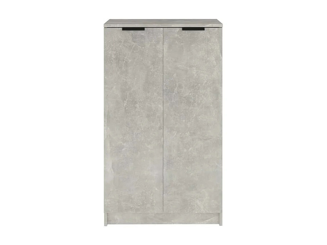 Armoire à chaussures multifonction avec petite penderie L59xP35xH100 - Simplicité et Solidité-Couleur Gris béton