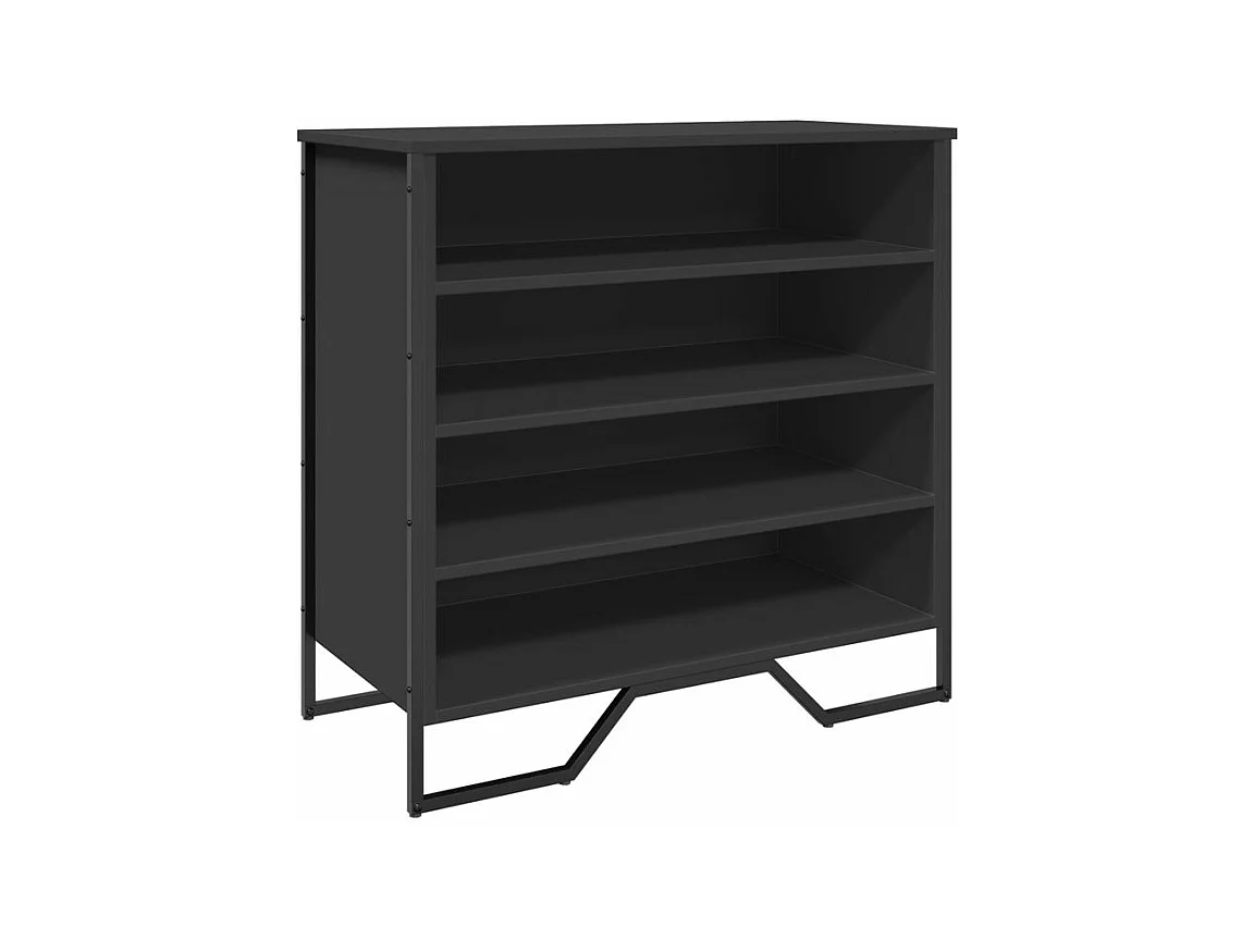 Armoire à chaussures noir 80x38x78 bois d'ingénierie