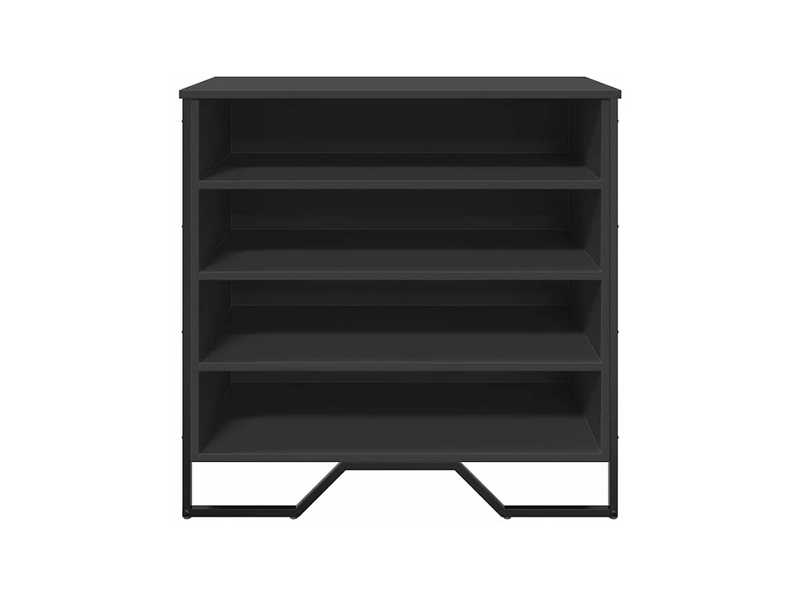 Armoire à chaussures noir 80x38x78 bois d'ingénierie