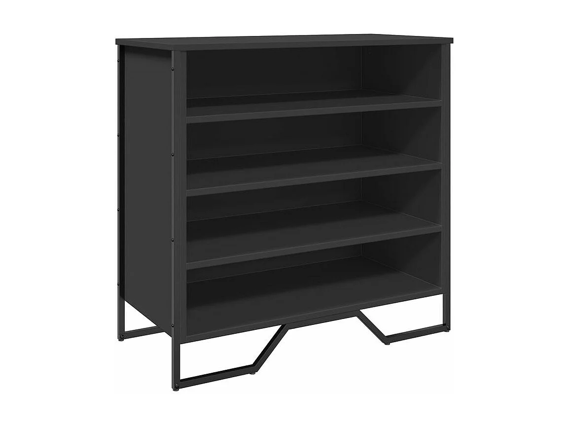 Armoire à chaussures noir 80x38x78 bois d'ingénierie