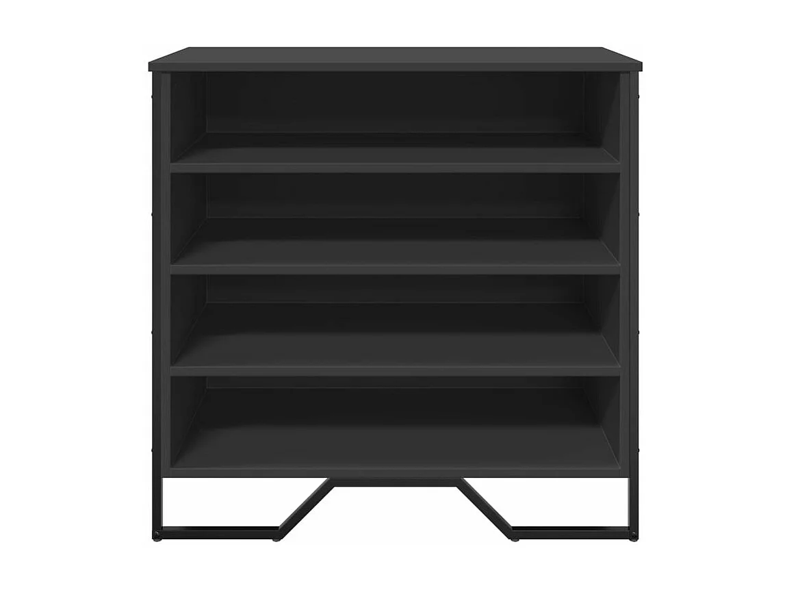 Armoire à chaussures noir 80x38x78 bois d'ingénierie