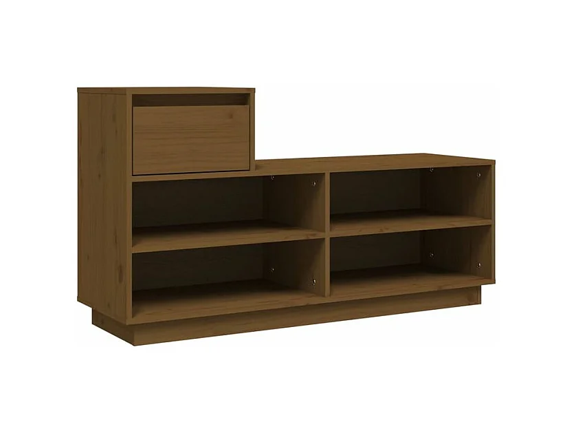 Armoire à chaussures Marron miel 110x34x61 Bois de pin massif