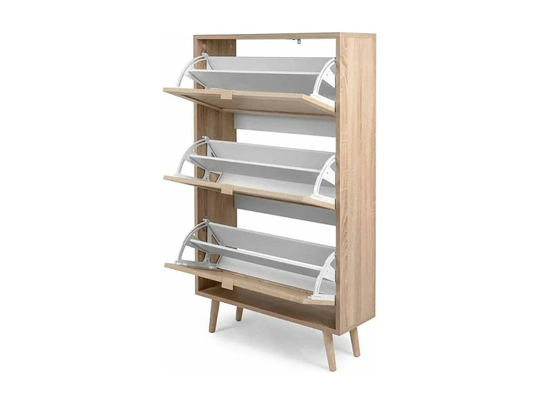 Finori Armoire à chaussures Bali 49A Chêne sonoma- impression de canne