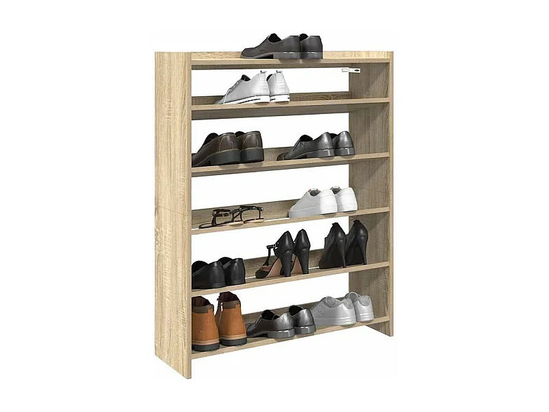 Étagère à chaussures chêne sonoma 80x25x100 bois d'ingénierie